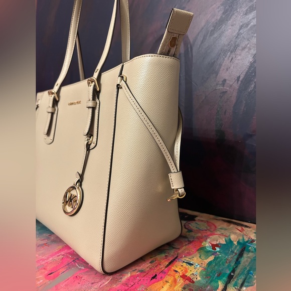 Michael Kors - Tote Style Purse - Gold Metallic Features - Picture 5 of 11